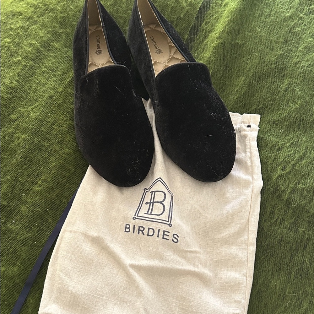 Birdies Luxe Black Velvet Flats